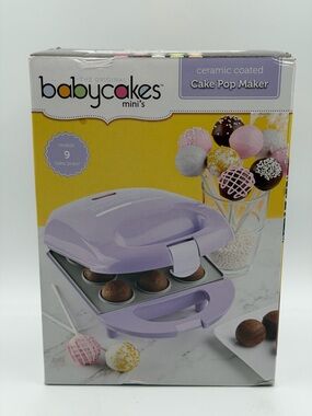 The Original Babycakes Mini's Ceramic Coated Cake Pop Maker Purple - Open Box